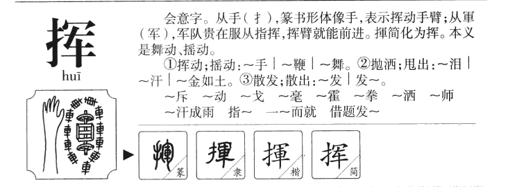 挥字字源字形