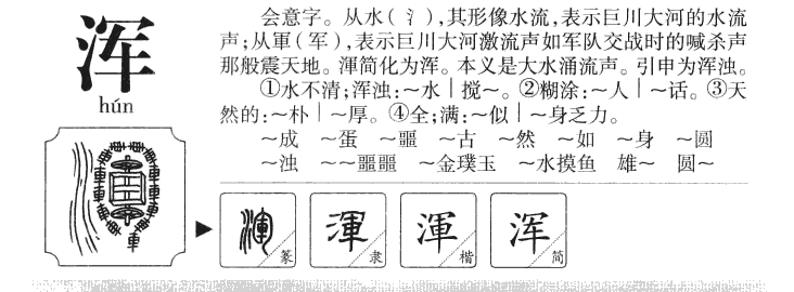 浑字字源字形