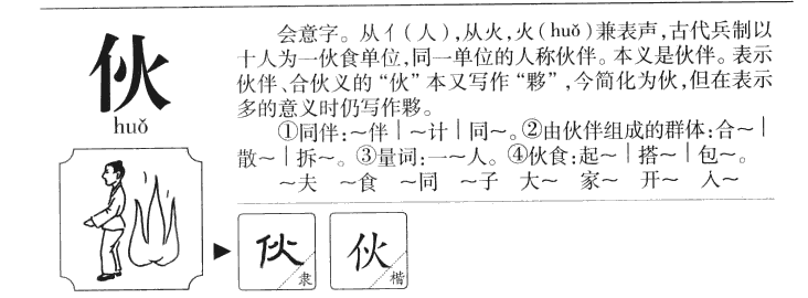 伙字字源字形