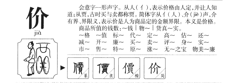 价字字源字形
