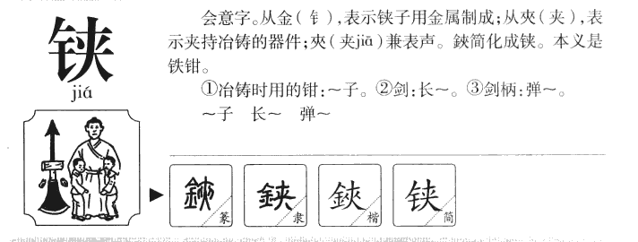 铗字字源字形