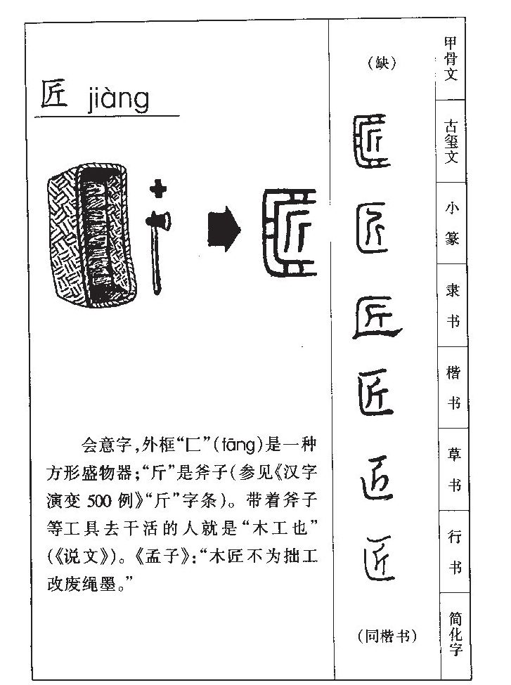 匠字字源字形