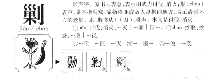 剿字字源字形