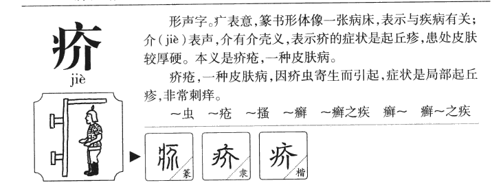 疥字字源字形