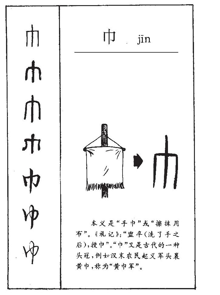 巾字字源字形