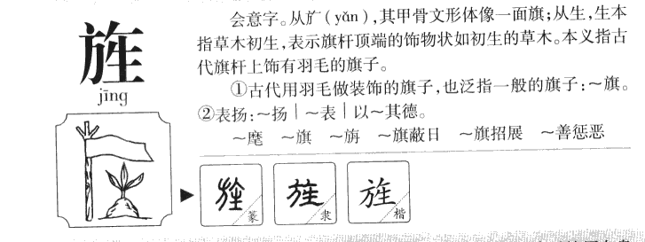 旌字字源字形
