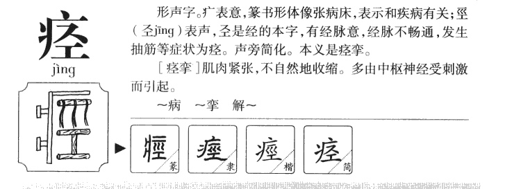 痉字字源字形