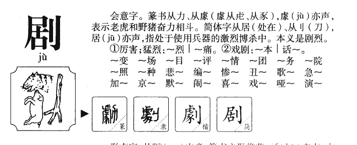 剧字字源字形