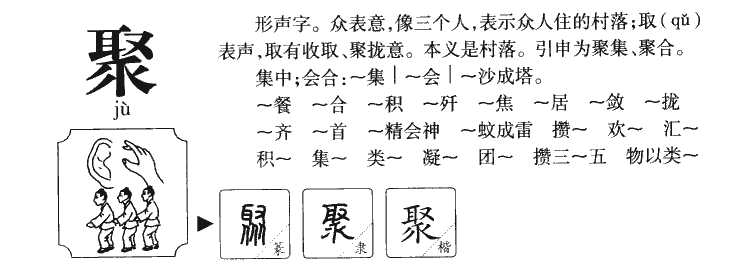 聚字字源字形