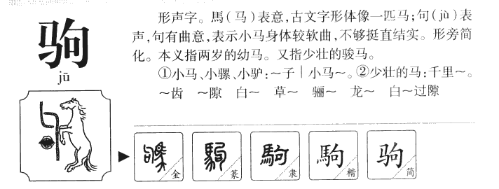驹字字源字形