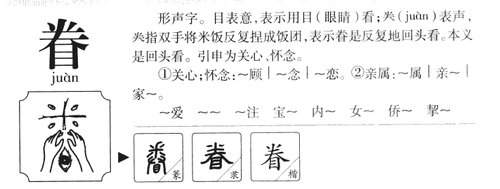 眷字字源字形