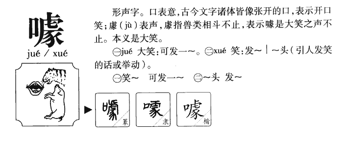 噱字字源字形