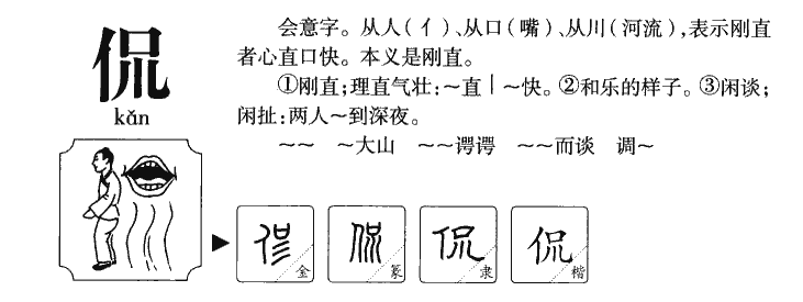 侃字字源字形