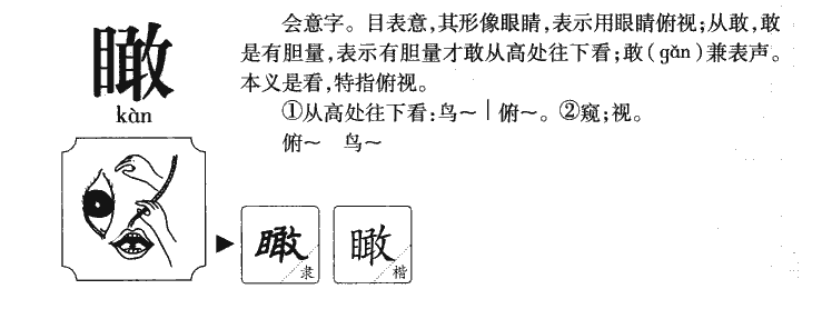 瞰字字源字形