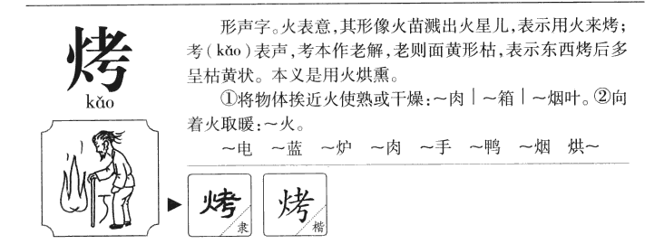 烤字字源字形