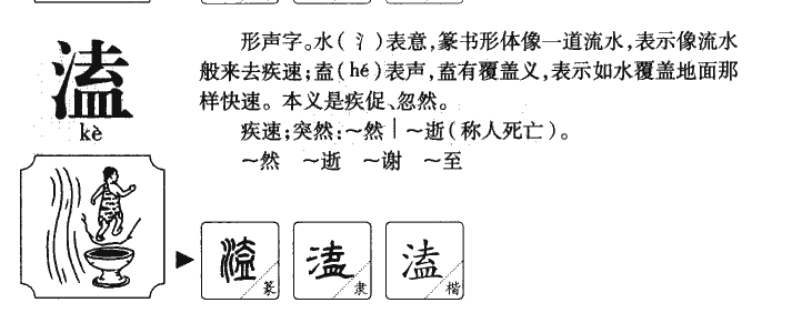 溘字字源字形