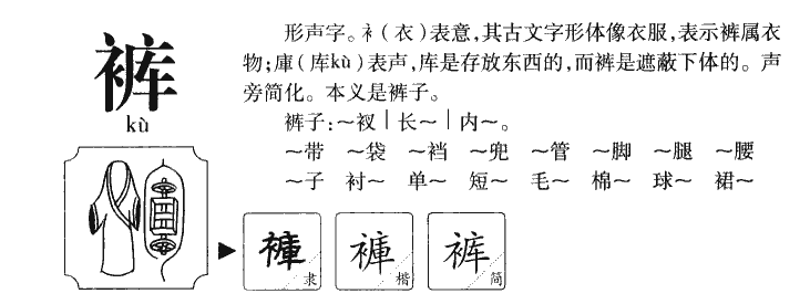 裤字字源字形