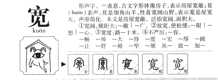 宽字字源字形