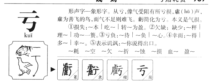 亏字字源字形