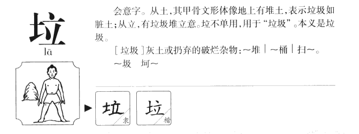 垃字字源字形