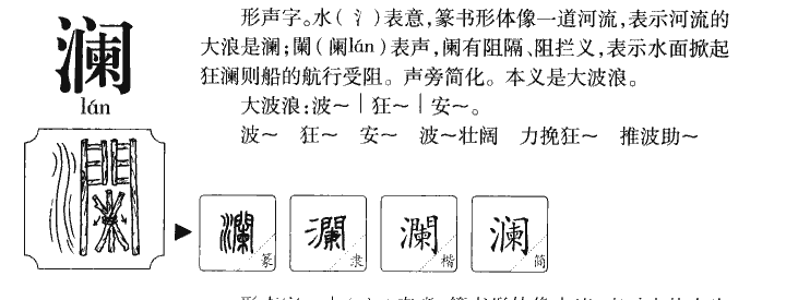 澜字字源字形