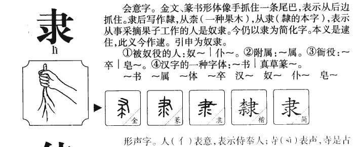 隶字字源字形