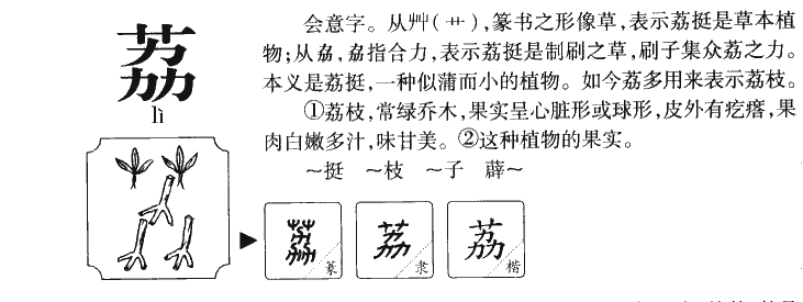 荔字字源字形
