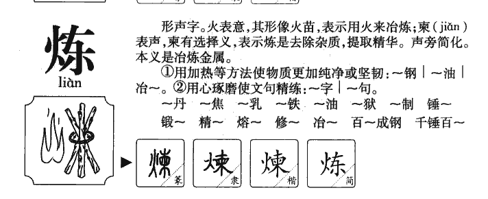 炼字字源字形