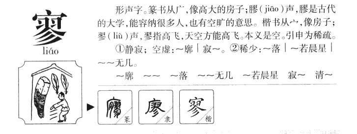 寥字字源字形