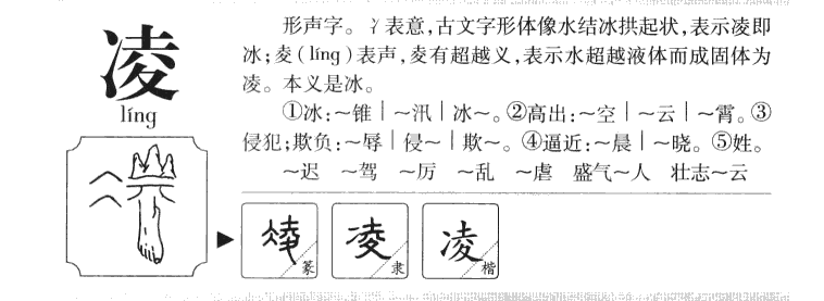 凌字字源字形
