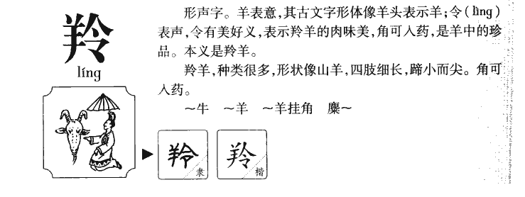 羚字字源字形