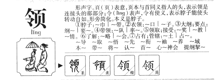领字字源字形