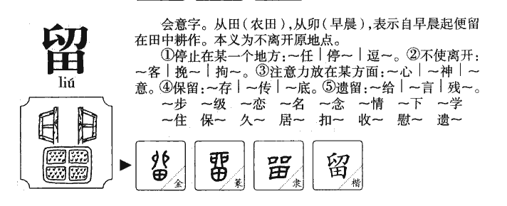 留字字源字形
