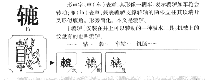 辘字字源字形