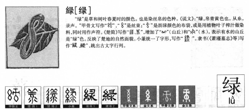 绿字字源字形