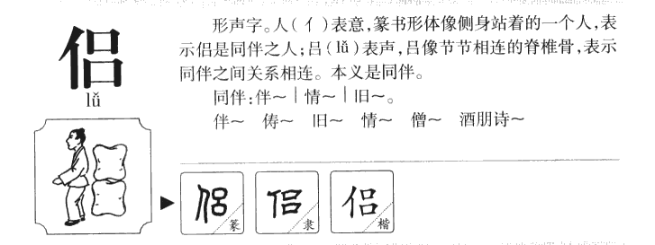 侣字字源字形
