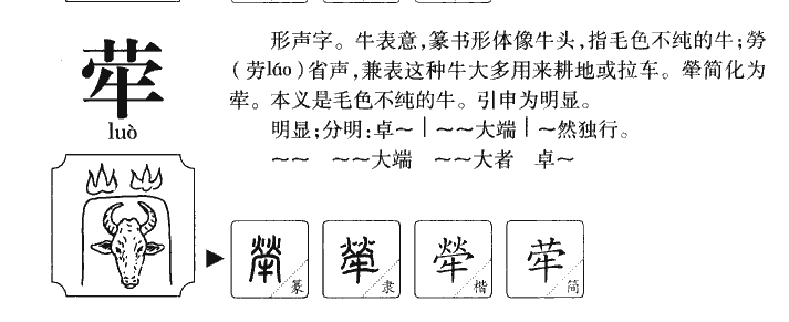 荦字字源字形