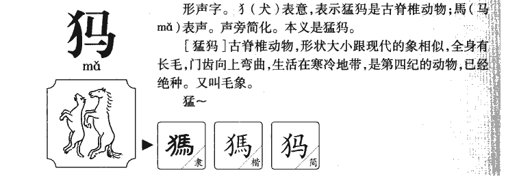 犸字字源字形