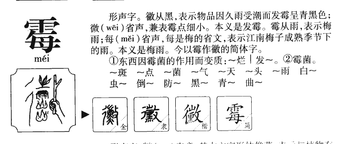 霉字字源字形
