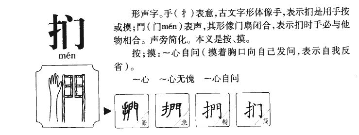 扪字字源字形