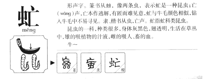 虻字字源字形