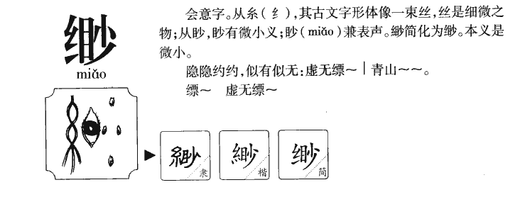 缈字字源字形