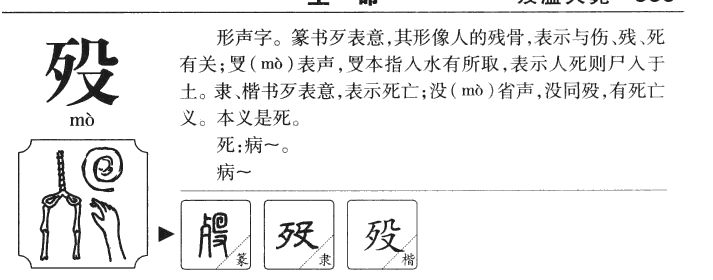 殁字字源字形