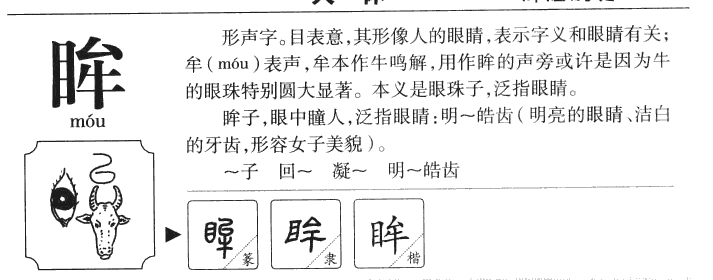 眸字字源字形