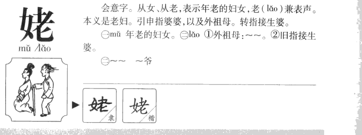 姥字字源字形