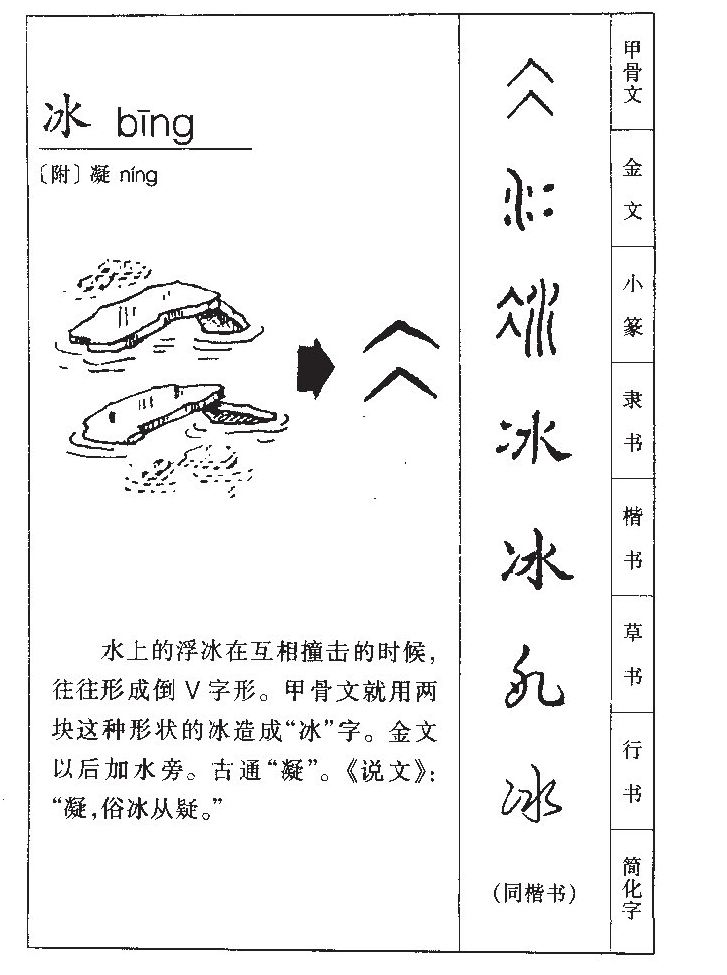 凝字字源字形