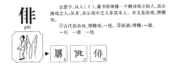 俳字字源字形