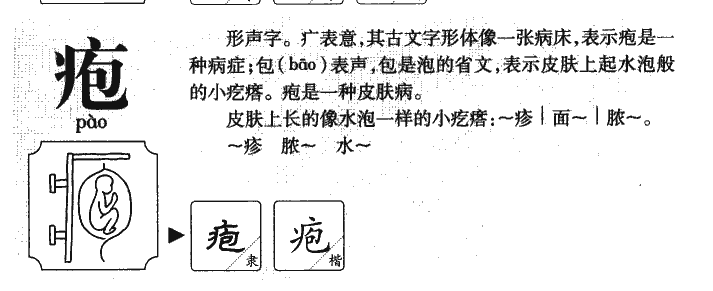 疱字字源字形