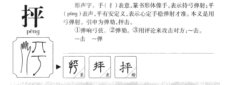 抨字字源字形