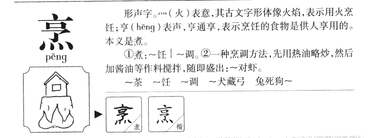 烹字字源字形